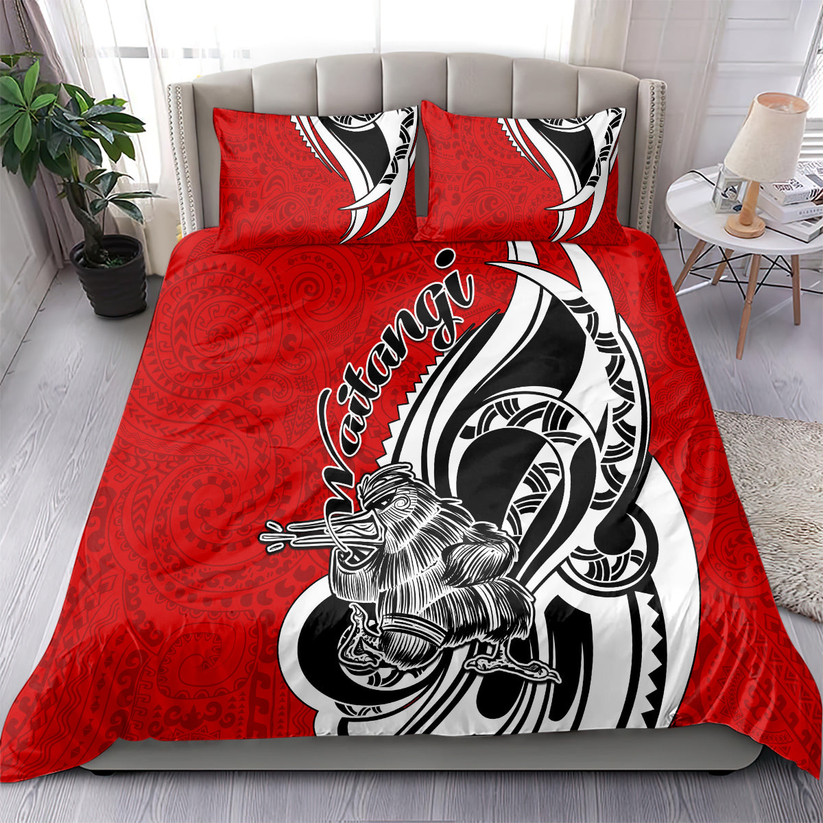 New Zealand Waitangi Day Bedding Set Aotearoa Te Tiriti O Waitangi Kiwi Red Version LT01 - Polynesian Pride