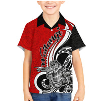 New Zealand Waitangi Day Family Matching Mermaid Dress and Hawaiian Shirt Aotearoa Te Tiriti O Waitangi Kiwi Red Version LT01 Son's Shirt Red - Polynesian Pride