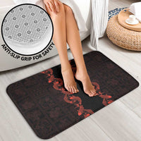 Hawaii Japan Koi Fish Red Bathroom Set Tapa Pattern - Polynesian Pride