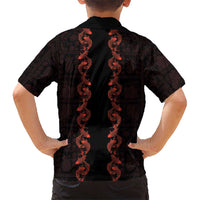 Hawaii Japan Koi Fish Red Family Matching Tank Maxi Dress and Hawaiian Shirt Tapa Pattern LT01 - Polynesian Pride