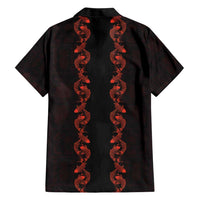Hawaii Japan Koi Fish Red Hawaiian Shirt Tapa Pattern - Polynesian Pride