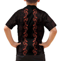 Hawaii Japan Koi Fish Red Hawaiian Shirt Tapa Pattern - Polynesian Pride