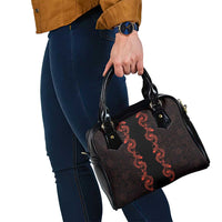 Hawaii Japan Koi Fish Red Shoulder Handbag Tapa Pattern - Polynesian Pride