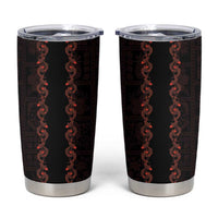 Hawaii Japan Koi Fish Red Tumbler Cup Tapa Pattern - Polynesian Pride