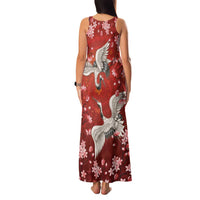 Hawaii Japan Cranes Sakura Flower Red Family Matching Tank Maxi Dress and Hawaiian Shirt Japan Heritage Spirit LT01 - Polynesian Pride