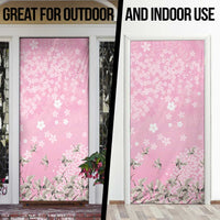 Cranes Sakura Floral Pink Pastel Door Cover Hawaii Japan Culture LT01 - Polynesian Pride