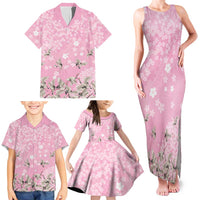 Cranes Sakura Floral Pink Pastel Family Matching Tank Maxi Dress and Hawaiian Shirt Hawaii Japan Culture LT01 - Polynesian Pride