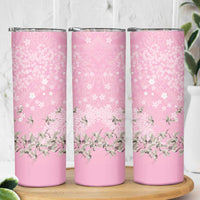 Cranes Sakura Floral Pink Pastel Skinny Tumbler Hawaii Japan Culture LT01 - Polynesian Pride