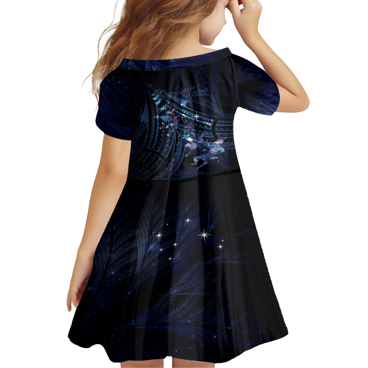 Personalised Matariki Paua Shell New Zealand Family Matching Long Sleeve Bodycon Dress and Hawaiian Shirt Haka Dance At The Starry Night LT01 - Polynesian Pride
