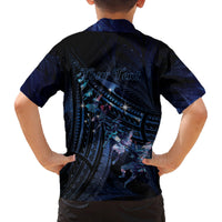 Personalised Matariki Paua Shell New Zealand Family Matching Off Shoulder Maxi Dress and Hawaiian Shirt Haka Dance At The Starry Night LT01 - Polynesian Pride