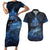 Personalised Matariki Kiwi Couples Matching Short Sleeve Bodycon Dress and Hawaiian Shirt Silver Fern