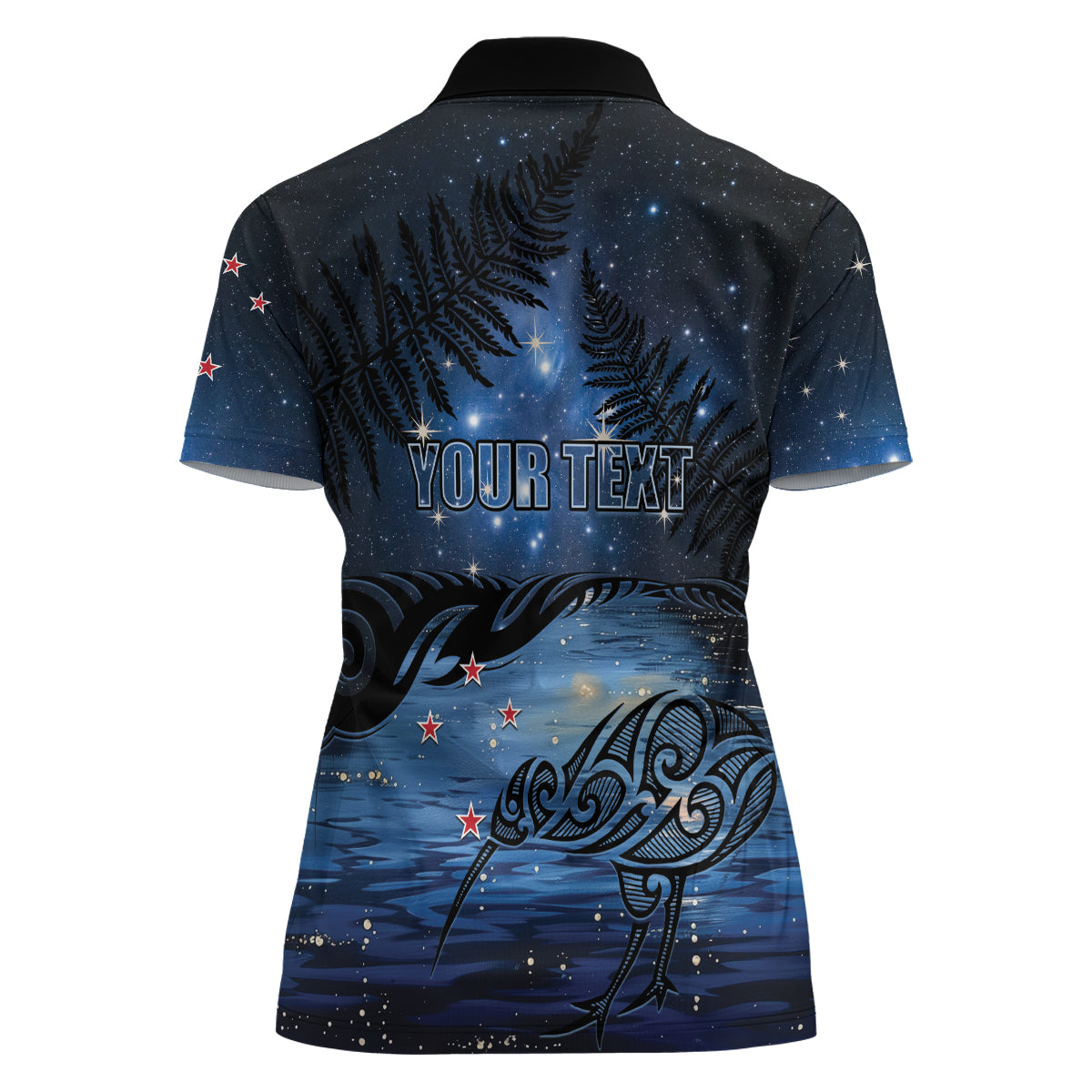 Personalised Matariki Kiwi Women Polo Shirt Silver Fern