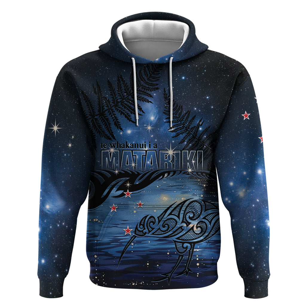 Personalised Matariki Kiwi Zip Hoodie Silver Fern