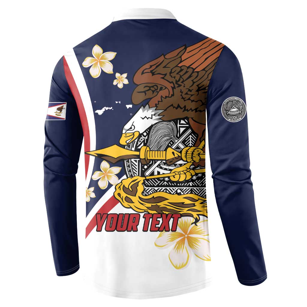 Personalized American Samoa Button Sweatshirt Amerika Samoa Bald Eagle