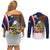 Personalized American Samoa Couples Matching Off Shoulder Short Dress and Long Sleeve Button Shirt Amerika Samoa Bald Eagle