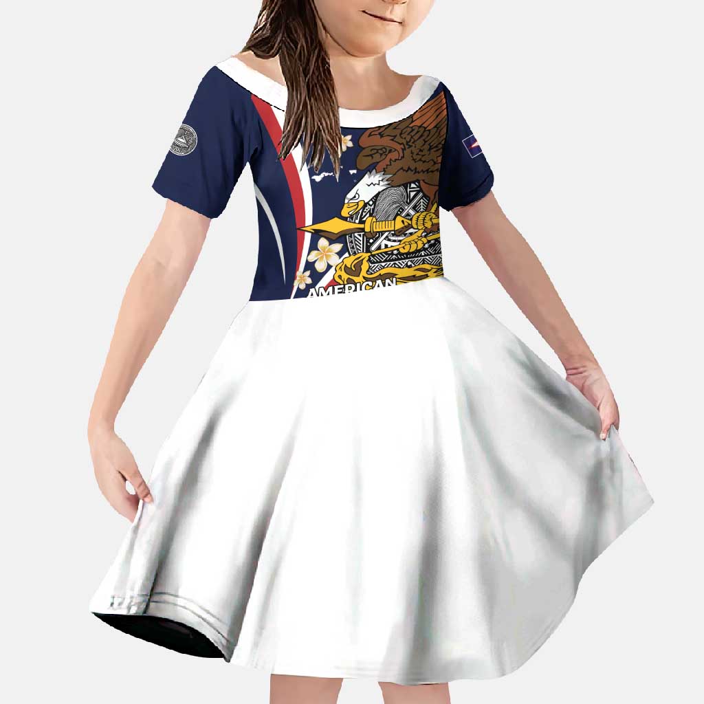 Personalized American Samoa Family Matching Short Sleeve Bodycon Dress and Hawaiian Shirt Amerika Samoa Bald Eagle