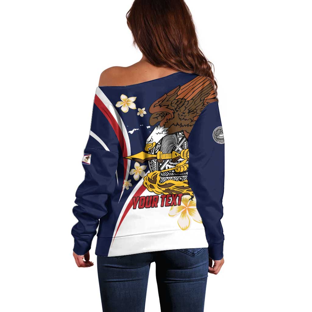 Personalized American Samoa Off Shoulder Sweater Amerika Samoa Bald Eagle