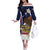Personalized American Samoa Off The Shoulder Long Sleeve Dress Amerika Samoa Bald Eagle