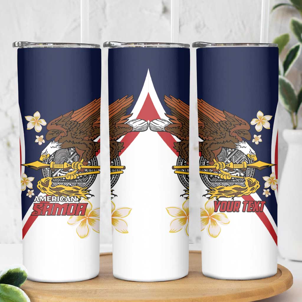 Personalized American Samoa Skinny Tumbler Amerika Samoa Bald Eagle