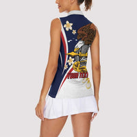 Personalized American Samoa Women Sleeveless Polo Shirt Amerika Samoa Bald Eagle