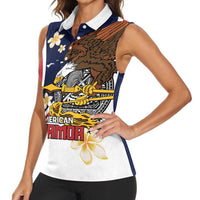 Personalized American Samoa Women Sleeveless Polo Shirt Amerika Samoa Bald Eagle