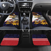 American Samoa Eagle Kava Bowl Car Mats Plumeria Polynesian Pattern