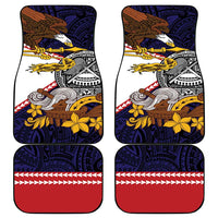 American Samoa Eagle Kava Bowl Car Mats Plumeria Polynesian Pattern