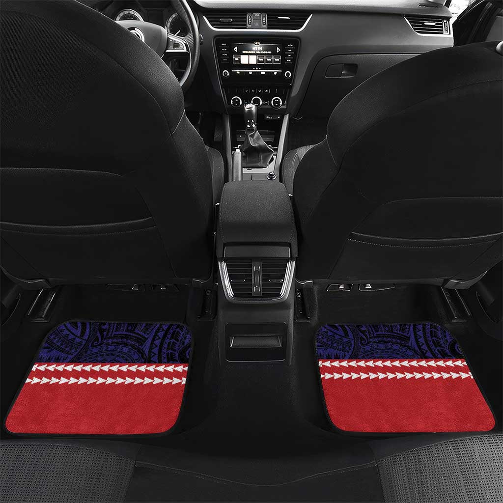 American Samoa Eagle Kava Bowl Car Mats Plumeria Polynesian Pattern