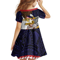 American Samoa Eagle Kava Bowl Family Matching Off Shoulder Maxi Dress and Hawaiian Shirt Plumeria Polynesian Pattern