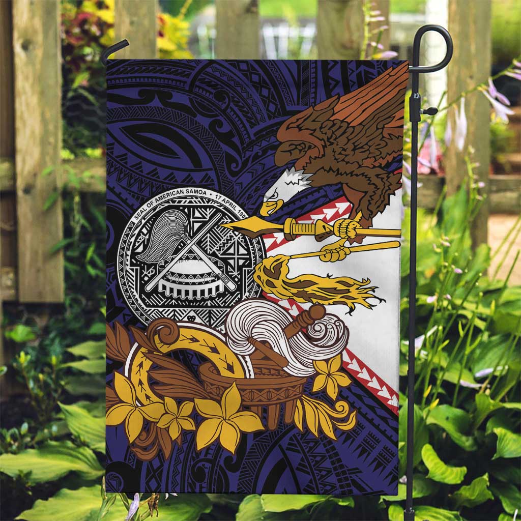 American Samoa Eagle Kava Bowl Garden Flag Plumeria Polynesian Pattern