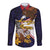 American Samoa Eagle Kava Bowl Long Sleeve Button Shirt Plumeria Polynesian Pattern