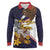American Samoa Eagle Kava Bowl Long Sleeve Polo Shirt Plumeria Polynesian Pattern