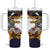 American Samoa Eagle Kava Bowl Tumbler With Handle Plumeria Polynesian Pattern