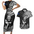 New Zealand Silver Fern Rugby Couples Matching Short Sleeve Bodycon Dress and Hawaiian Shirt Maori Tiki Player With Ta Moko Tribal LT01 Black - Polynesian Pride