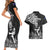 New Zealand Silver Fern Rugby Couples Matching Short Sleeve Bodycon Dress and Hawaiian Shirt Maori Tiki Player With Ta Moko Tribal LT01 - Polynesian Pride