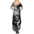 Custom New Zealand Silver Fern Rugby Summer Maxi Dress Maori Tiki Player With Ta Moko Tribal LT01 - Polynesian Pride