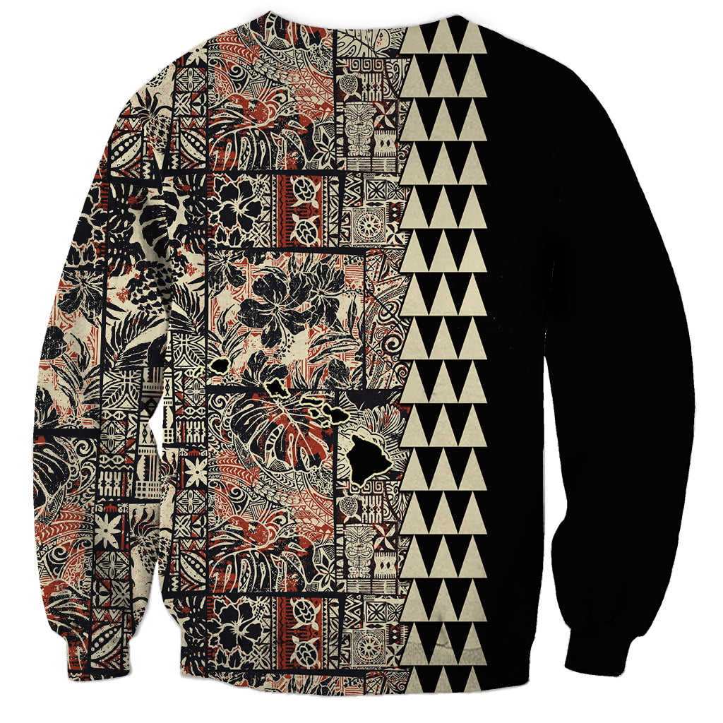 Hawaiian Quilt Sweatshirt Hibiscus Kakau Vintage Style LT01 - Polynesian Pride