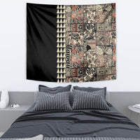 Hawaiian Quilt Tapestry Hibiscus Kakau Vintage Style LT01 - Polynesian Pride