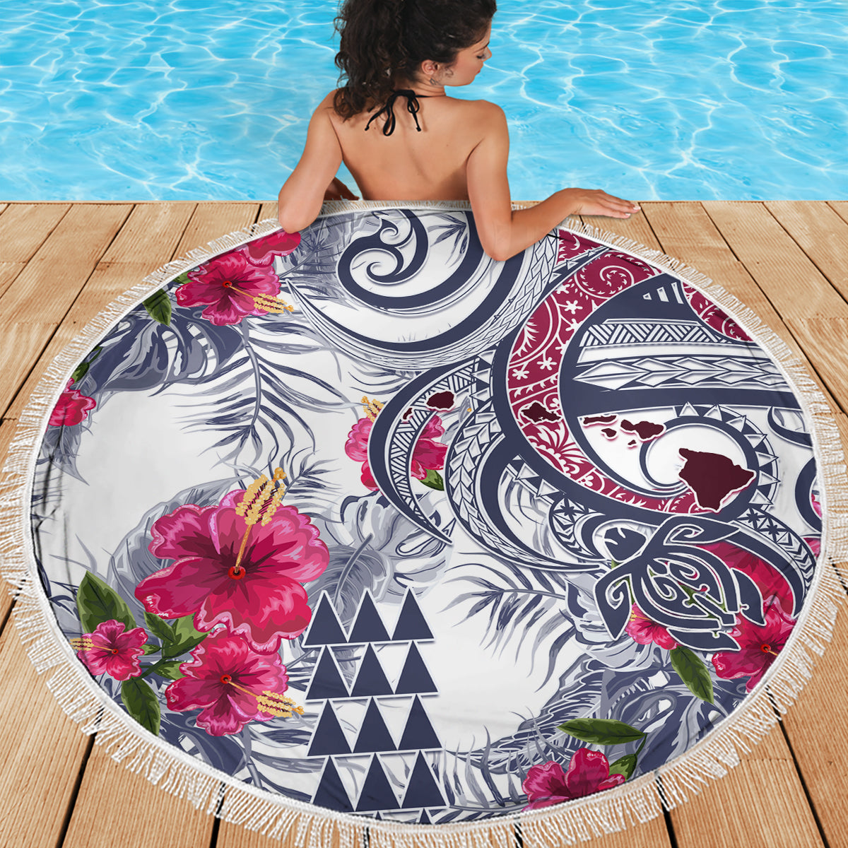 Hawaii Kakau Mix Paisley Pattern Beach Blanket Polynesian Tropical Unique Style LT01 - Polynesian Pride