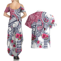 Hawaii Kakau Mix Paisley Pattern Couples Matching Summer Maxi Dress and Hawaiian Shirt Polynesian Tropical Unique Style LT01 - Polynesian Pride