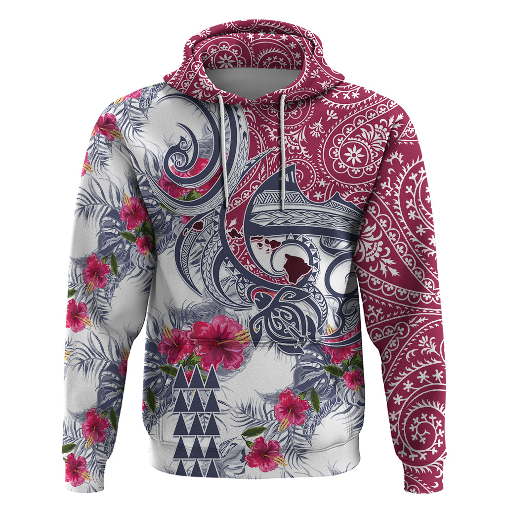 Hawaii Kakau Mix Paisley Pattern Hoodie Polynesian Tropical Unique Style LT01 Pullover Hoodie White - Polynesian Pride