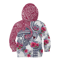 Hawaii Kakau Mix Paisley Pattern Kid Hoodie Polynesian Tropical Unique Style LT01 - Polynesian Pride