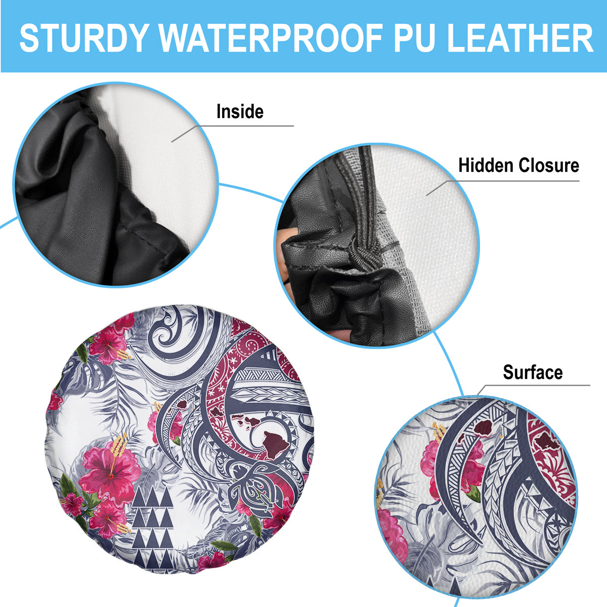 Hawaii Kakau Mix Paisley Pattern Spare Tire Cover Polynesian Tropical Unique Style LT01 - Polynesian Pride