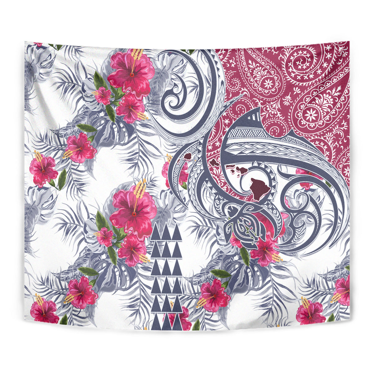 Hawaii Kakau Mix Paisley Pattern Tapestry Polynesian Tropical Unique Style LT01 - Polynesian Pride