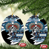 Native American Chief Skull With Axe Ceramic Ornament - Polynesian Pride