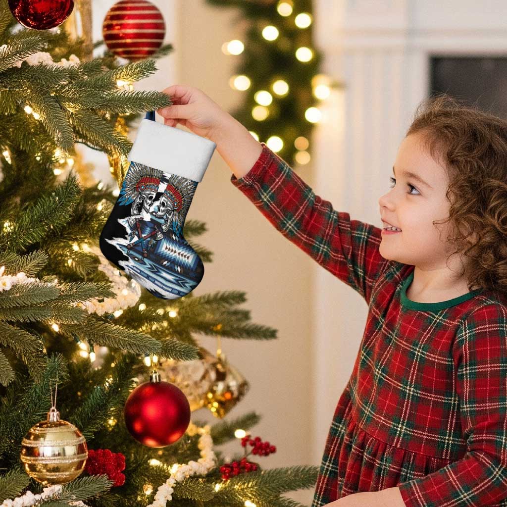 Native American Chief Skull With Axe Christmas Stocking - Polynesian Pride