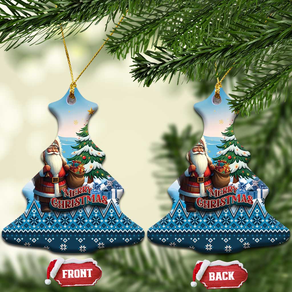 Native American Santa Claus Ceramic Ornament Merry Christmas 2025 - Polynesian Pride