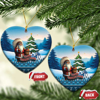 Native American Santa Claus Ceramic Ornament Merry Christmas 2025 - Polynesian Pride