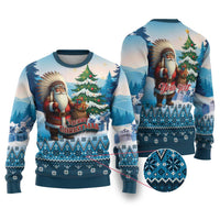 Personalized Native American Santa Claus Ugly Christmas Sweater Merry Christmas 2025 - Polynesian Pride