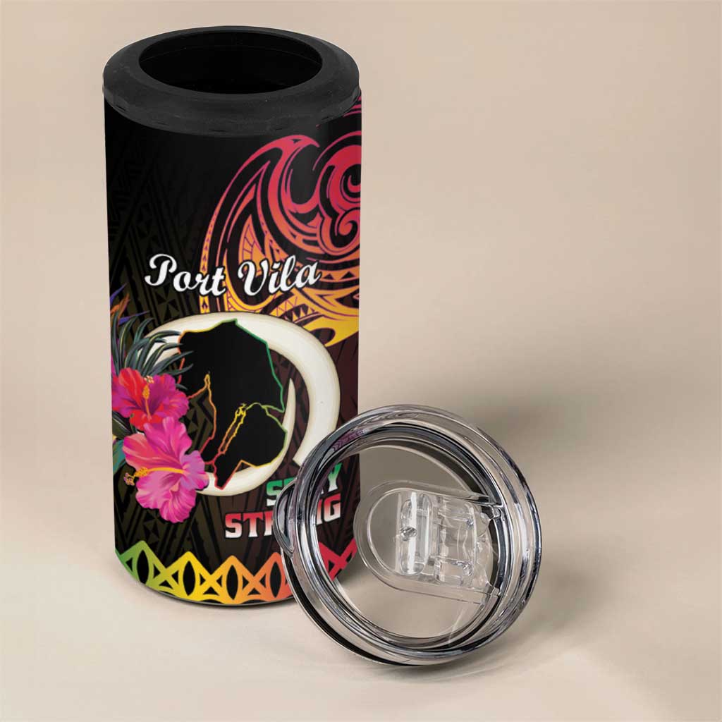 Personalised Vanuatu Port Vila Stay Strong 4 in 1 Can Cooler Tumbler Long God Yumi Stanap